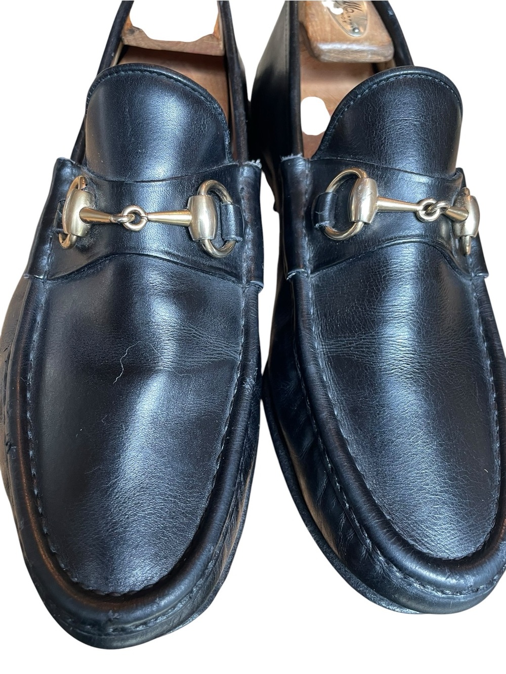 GUCCI Horsebit Vintage TOM FORD ERA Black Loafers Leather Gold Men's  8 Classic - Picture 9 of 16